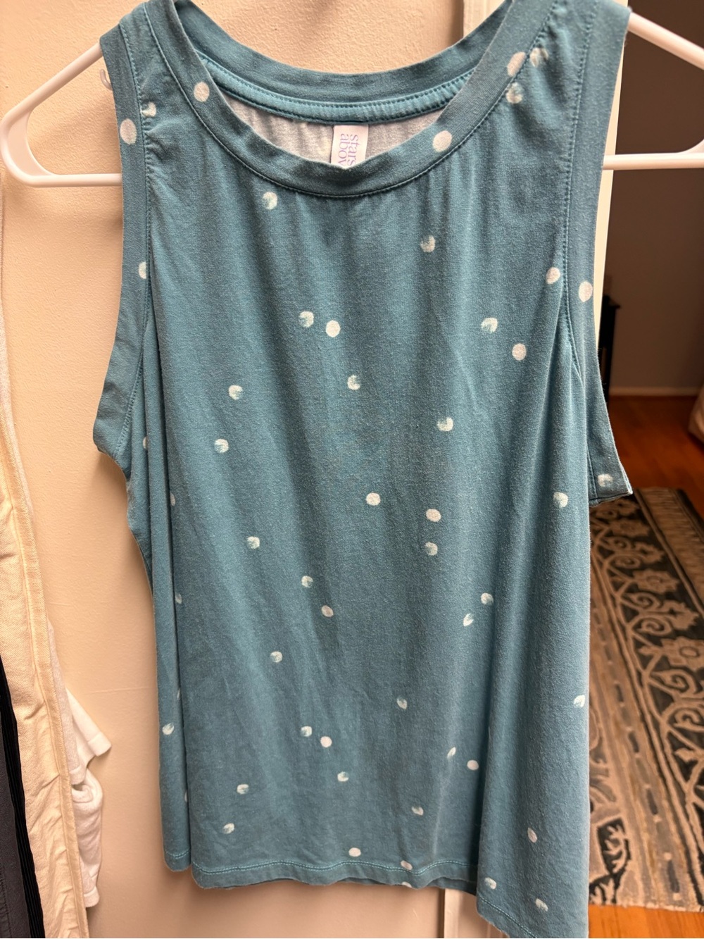 Teal abstract Polka Dot Tank